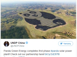 В Китае построена первая солнечная электростанция в форме панды