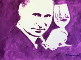 Российская художница нарисовала портрет Путина обнаженной грудью