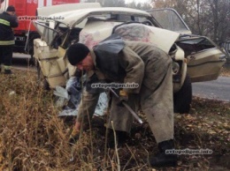 ДТП на Киевщине: ВАЗ вылетел в кювет и врезался в дерево - погибли двое. ФОТО