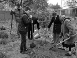 Студенты николаевской аграрки посадили деревья в городском приюте для пожилых людей