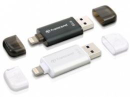 Transcend представила USB-флешку со встроенным Lightning-коннектором