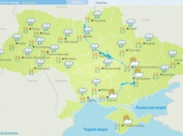 Погода на 31 января: В Украине местами снег с дождем, до +9, в Киеве от +2 до +4