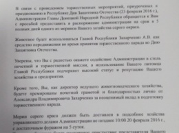 Захарченко заказал особого коня для празднования 23 февраля