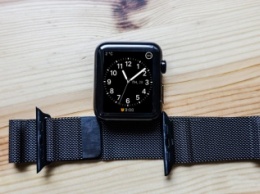 Первый взгляд на миланский сетчатый браслет для Apple Watch в цвете «черный космос»