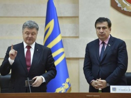Саакашвили и Порошенко пообщались с одесситами (ВИДЕО)