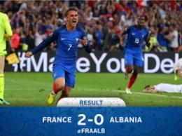 Евро-2016: Франция на последних минутах раскусила албанский "орешек" и досрочно вышла в плей-офф