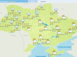 Сегодня в Украине пройдут теплые ливни и будет жарко