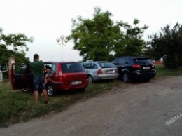Иностранцы в Одесской области паркуют машины на газоне (фотофакт)
