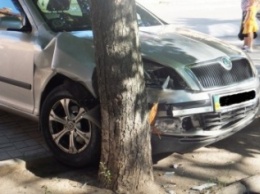 ДТП в Кировограде: иномарка столкнулась с "ВАЗом" и врезалась в дерево. ФОТО