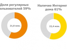 Общая интернет-аудитория Украины выросла до 59%