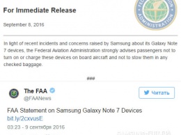 В США не запрещают пользоваться Samsung Galaxy Note7 на борту самолетов