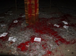На Закарпатье вандалы облили краской памятник жертвам Холокоста