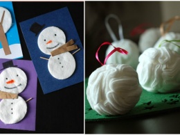 Весело и просто: 5 новогодних украшений из ватных дисков, которые легко сделать с детьми