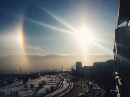 Над Москвой появилась необычная радуга из-за аномальных морозов