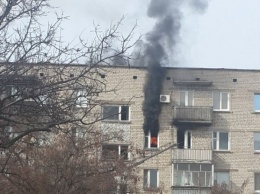 В Запорожской области горела пятиэтажка (Видео)