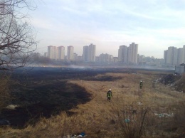 В Киевской области горят гектары сухой травы