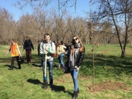 Херсонские студенты-журналисты присоединились к акции «Посади дерево мира» (фото)