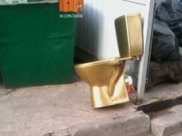 В Ростове возле мусорных баков нашли золотой унитаз