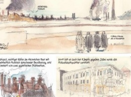 Карикатурист из Швейцарии написовал мариупольские заводы, кофемобиль и кришнаитов (Фотофакт)