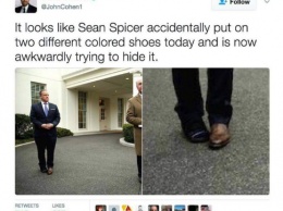 Пресс-секретарь Трампа вышел к журналистам в разных туфлях