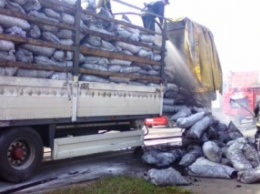 В Закарпатской обл. в результате пожара в грузовом автомобиле уничтожена тонна древесного угля