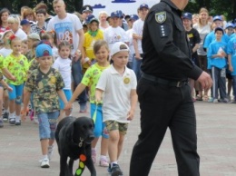 Полицейские собаки, куклы, байки и надувные светофоры. В Мариуполе прошел детский флэшмоб про ПДД (ФОТО)