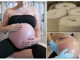 Удивительный трюк, который она делает, чтобы запечатлеть изменения в организме во время беременности!