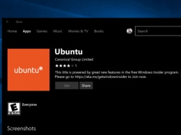 Дистрибутив Ubuntu стал доступен в магазине Windows Store для Windows 10