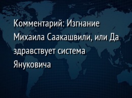 Комментарий: Изгнание Михаила Саакашвили, или Да здравствует система Януковича