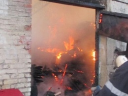 В Кременчуге сгорел склад пиломатериалов (ФОТО)