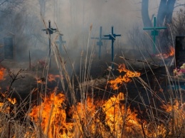 На херсонском кладбище поджигают могилы