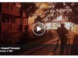 Ночью загорелся корпус детского лагеря (видео)