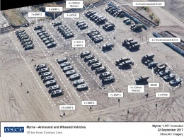 ОБСЕ показала фото крупного скопления военной техники боевиков "ЛНР"