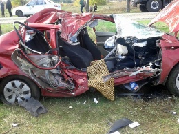 Недалеко от Очакова автомобиль KIA влетел в дерево - в аварии погибла женщина