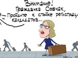 Собчак с чемоданом: Елкин намекнул карикатурой, чей она кандидат