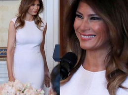 Мелания Трамп выступила в Белом доме в розовом платье и с пламенной речью