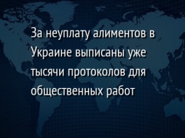 За неуплату алиментов в Украине выписаны уже тысячи протоколов для общественных работ
