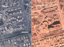 В Минобороны России показали страшные фото, как выглядел город Ракка в Сирии до и после бомбардировок коалиции
