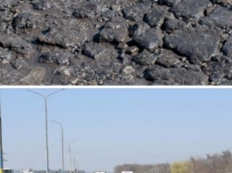 Дорожники отремонтировали половину моста на трассе в Запорожье, вторая часть - напоминает решето, - ФОТО