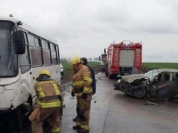 В Донецкой области рейсовый автобус столкнулся с автомобилем: погиб водитель (ФОТО)