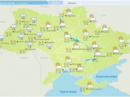 С понедельника 11 июня Украину накроет циклон с грозовыми дождями. Погодная карта