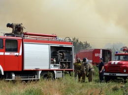 Пожар в Великом Дальнике: спасатели сегодня утром ликвидировали возгорание шелухи подсолнечника. Фото