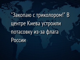 "Закопаю с триколором!" В центре Киева устроили потасовку из-за флага России