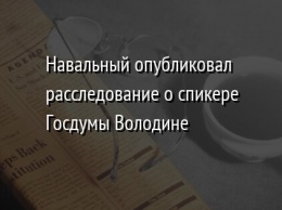 Навальный опубликовал расследование о спикере Госдумы Володине