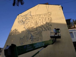 На стене городского дома появится кот, неотличимый от настоящего