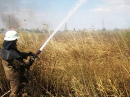 На Днепропетровщине пожарные пять часов тушили поле с сухой травой