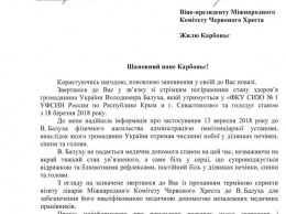 Состояние Балуха очень тяжелое: Денисова написала письмо руководству Красного Креста (ДОКУМЕНТ)