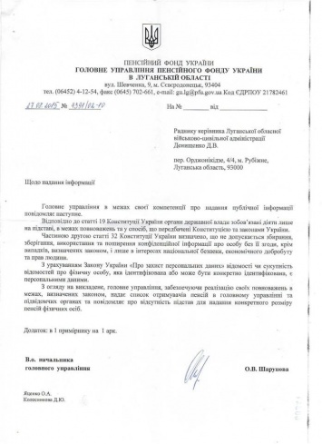 «Совет министров» «ЛНР» получает пенсию из Пенсионного фонда Украины (документ)