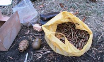 В Луганской обл. СБУ обнаружила в лесополосе тайник с гранатами и патронами