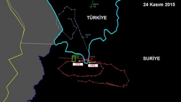 В Турции показали траекторию полета российского бамбардировщика